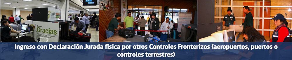 Ingreso con Declaración Jurada física por otros Controles Fronterizos (aeropuertos, puertos o controles terrestres)